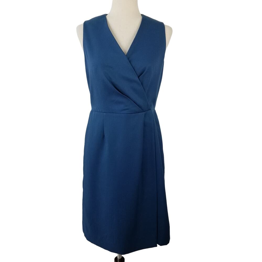 Pendleton Blue Midi Lined Light Virgin Wool Dress Vintage USA Lovely Size 6